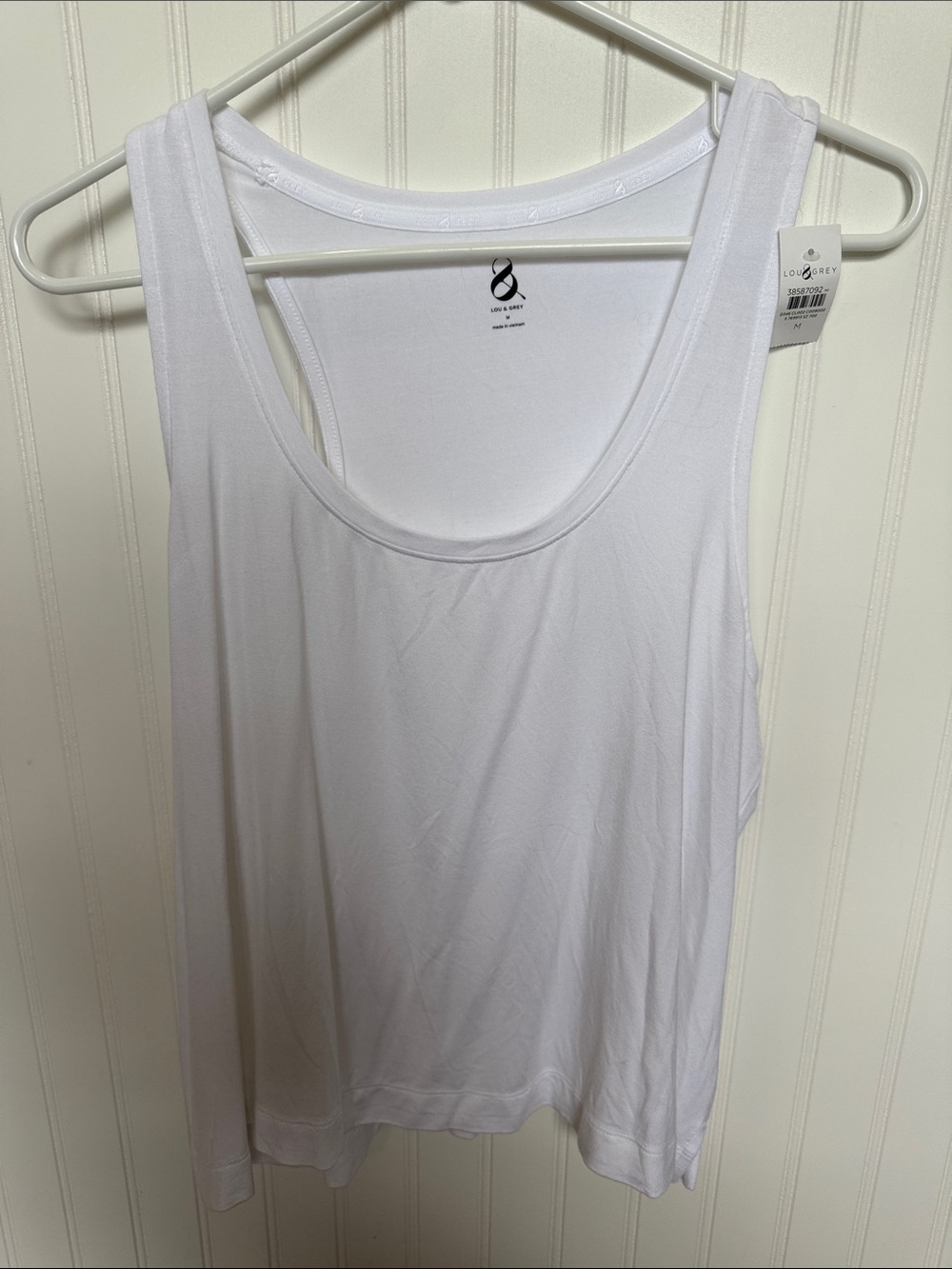 Lou & Grey White Scoop-Neck Tank nwt